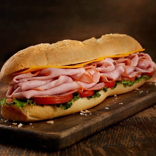 Large Ham Sub W Fries.