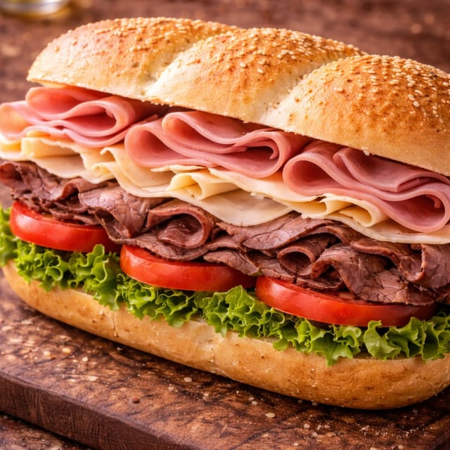 Large Andy Boys Sub W Fries.